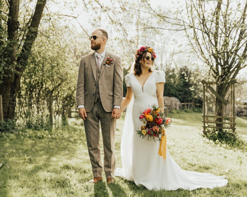 Couple getting married their way at Drovers Rest wedding venue.