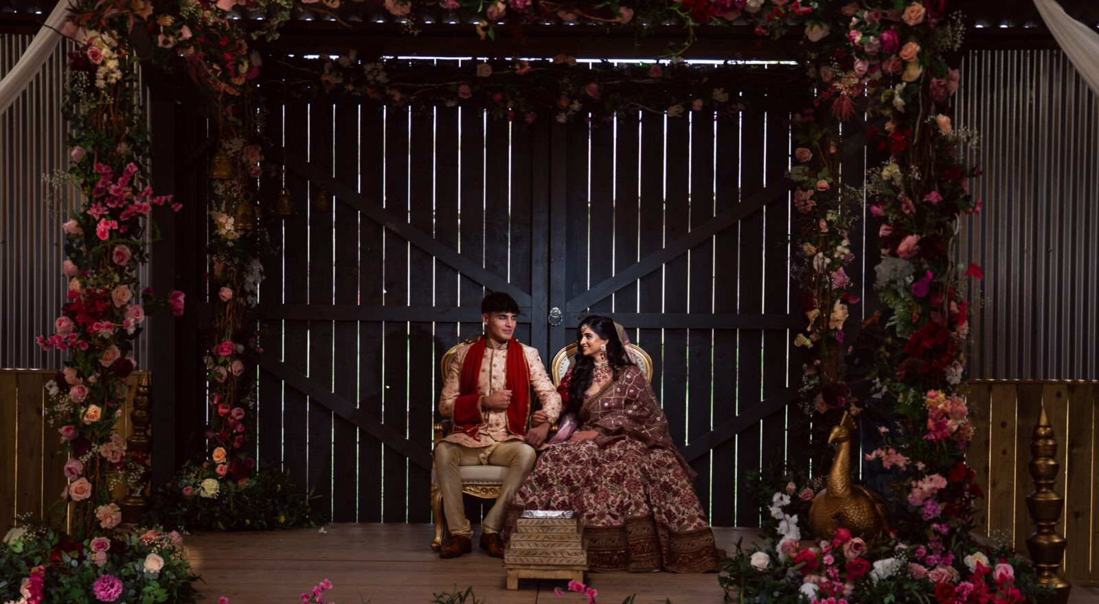 Indian wedding celebration in the Rustic Barn at Drovers Rest